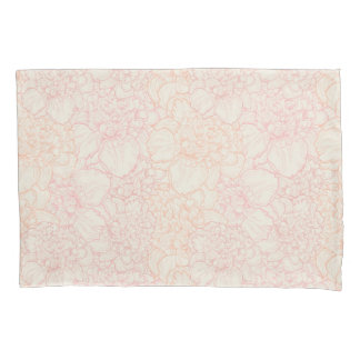 Pink Peony Floral Pattern Pillowcase