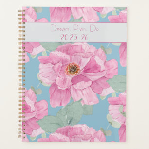Pink Peony Floral Pattern Planner