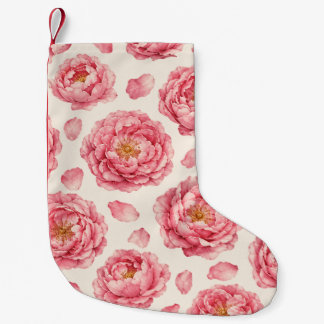 Pink Peony Floral Pattern Small Christmas Stocking