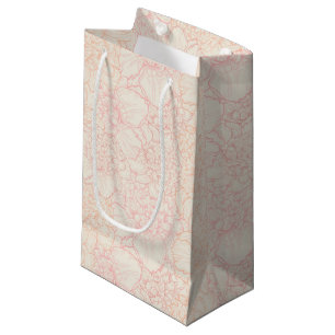 Pink Peony Floral Pattern Small Gift Bag