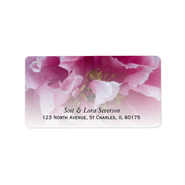Pink Peony Floral Return Address Label (Front)