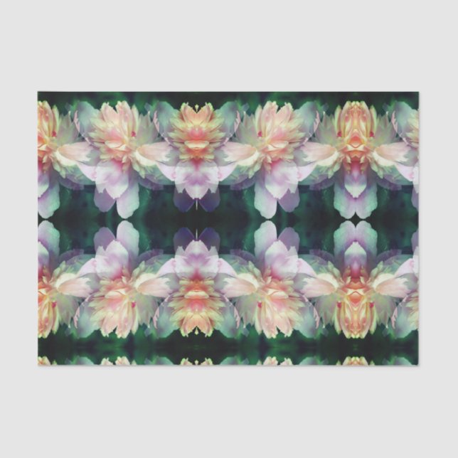 Pink Peony Flower Abstract Pattern Decoupage Tissue Paper (Front)