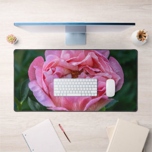 Pink Peony Flower, Canadian Photography Desk Mat