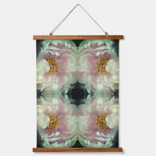 Pink Peony Flower Centre Abstract Pattern     Hanging Tapestry