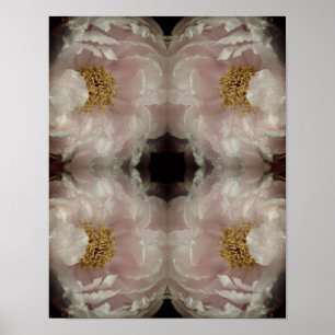 Pink Peony Flower Centre Abstract Vintage  Poster