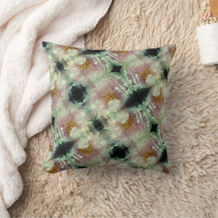 Pink Peony Flower Centre Pattern  Cushion