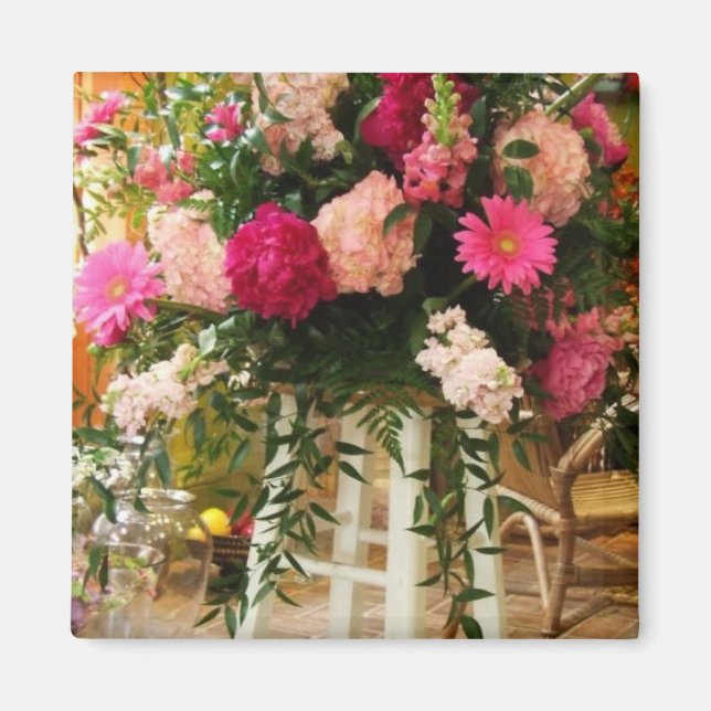 Pink_Peony_Flower_Ceremony_Arrangement_On_Stand Magnet (Front)