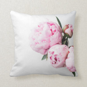 Pink Peony Flower Cushion
