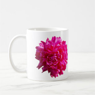 Pink peony flower mug