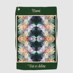 Pink Peony Flower Multiplied Abstract Personalised Golf Towel