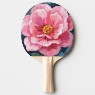 Pink Peony Flower Watercolor Floral Ping Pong Paddle