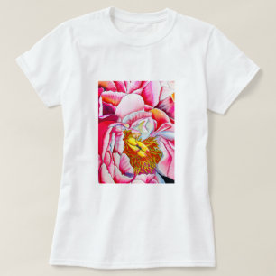 Pink peony flower watercolor T-Shirt