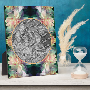 Pink Peony Flowers Add Your Photo Plaque