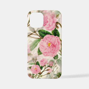Pink Peony Flowers, Leaves & Buds Pattern  iPhone 12 Mini Case