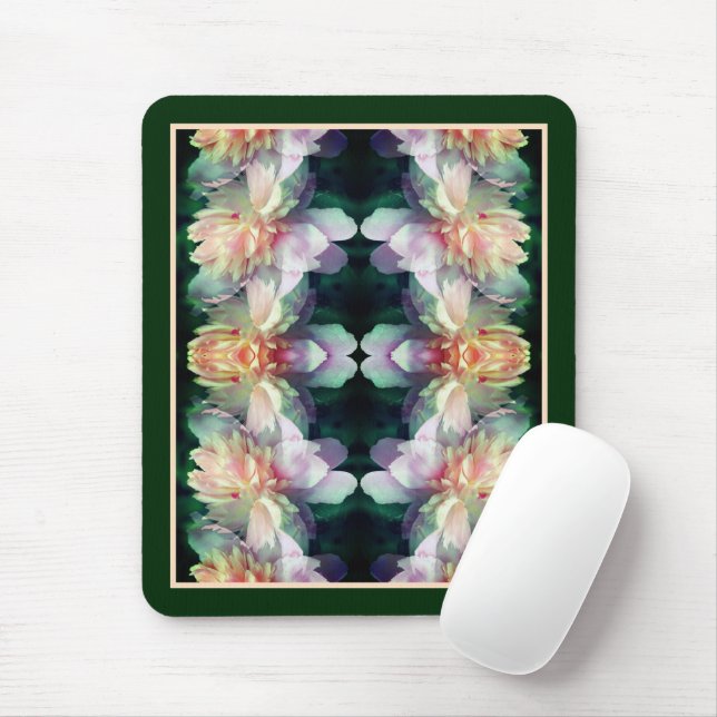 Pink Peony Flowers Multiplied Abstract Mouse Mat (With Mouse)
