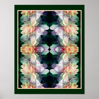 Pink Peony Flowers Multiplied Abstract Poster