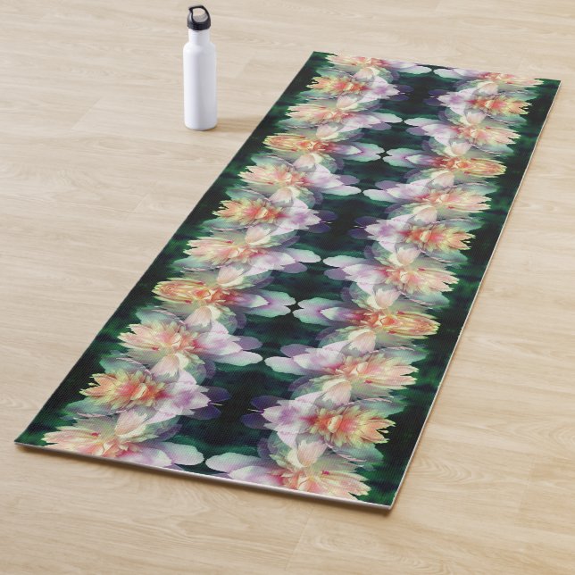 Pink Peony Flowers Multiplied Abstract Yoga Mat (In Situ)