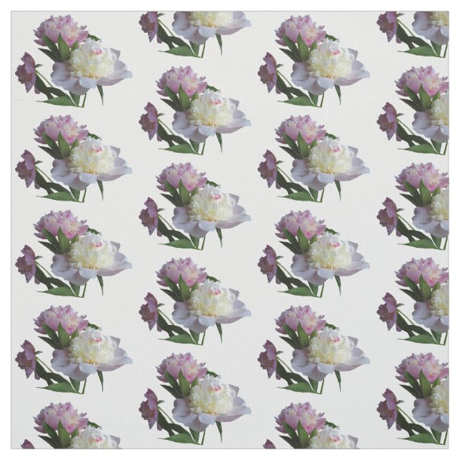 Pink Peony Flowers  Photo Custom  Fabric (Swatch)