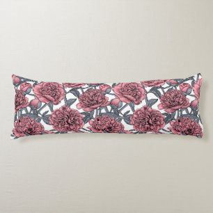 Pink peony garden body cushion