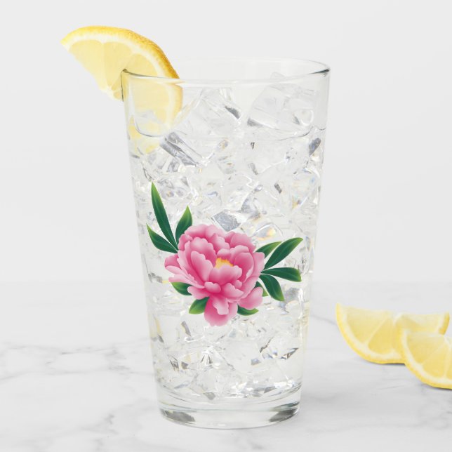 Pink Peony Glass (Front Ice)