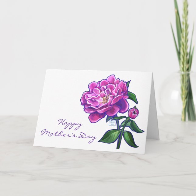 Pink Peony Happy Mother' Day Card (Front)