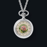 Pink Peony Hippocrates Healing Quote NecklaceWatch Watch<br><div class="desc">A personalised pink peony,  Latin Hippocrates quote,  necklace Ewatch,  with Roman Numerals. The Latin quote translates to - “The healing power of nature. First do no harm”. Hippocratic Oath medical workers,  nurses,  doctors,  healers and carers gift ideas.</div>