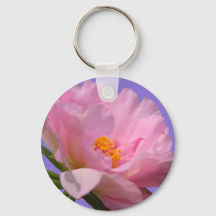 Pink Peony Keychain