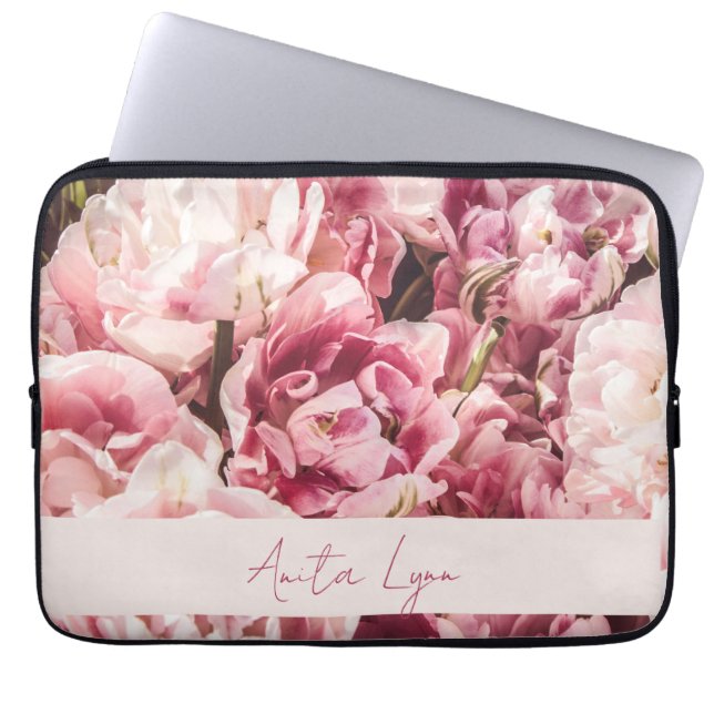 Pink Peony  Laptop Sleeve (Front)