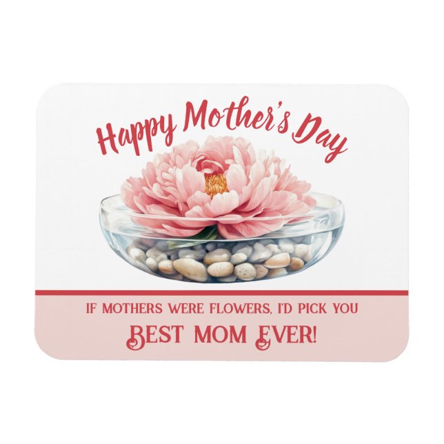 Pink Peony Mother's Day Magnet (Horizontal)
