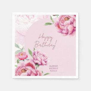Pink Peony Napkin