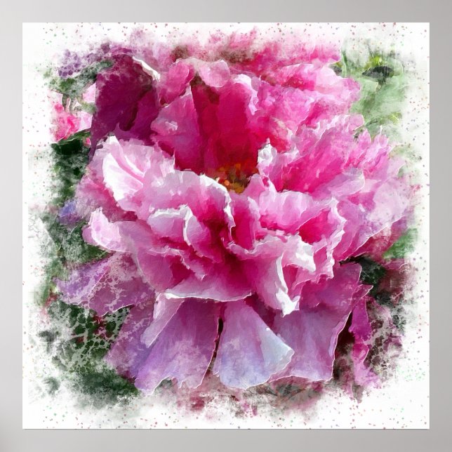 *~* Pink Peony Painting Artistic Artsy AR1 Poster (Front)