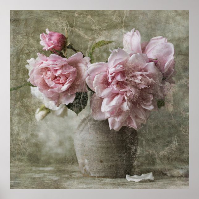 *~* Pink Peony Painting Still Life Art AR23 Poster (Front)