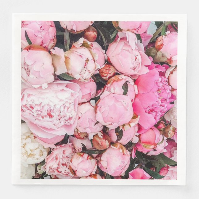 Pink Peony  Party Design Napkin (Front)