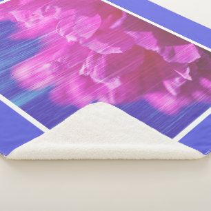 Pink Peony Pastel Flower Stylised Throw Blanket