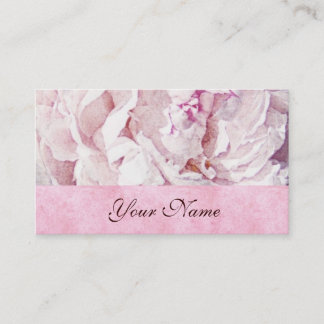 pink peony petals business card template
