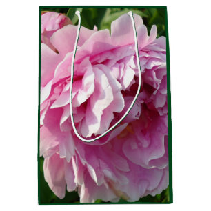 Pink Peony photo cottage farmhouse floral garden Medium Gift Bag