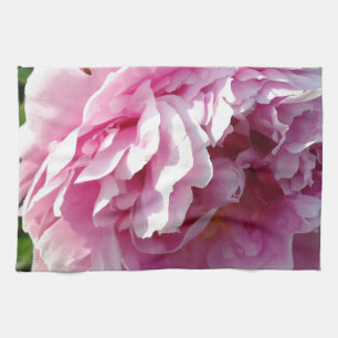 Pink Peony photo cottage farmhouse floral garden Tea Towel