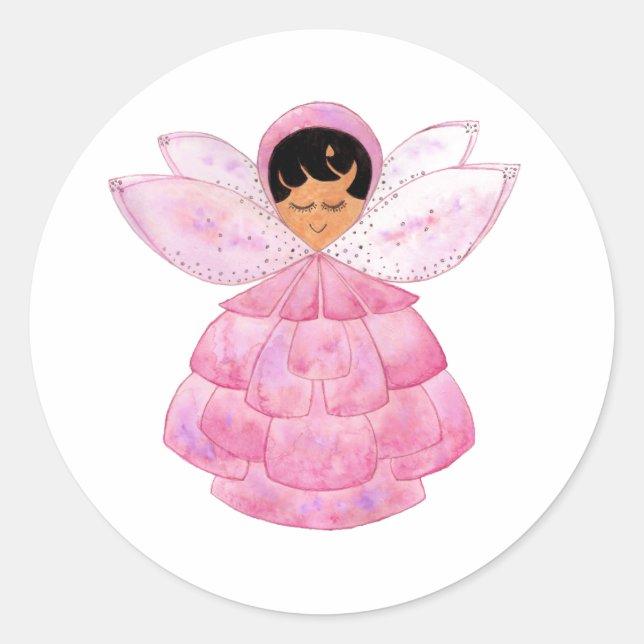 Pink Peony Pixie Sticker (Front)