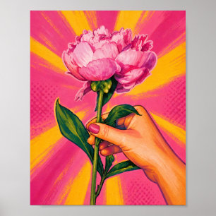 Pink Peony Pop Art Fine Art Print
