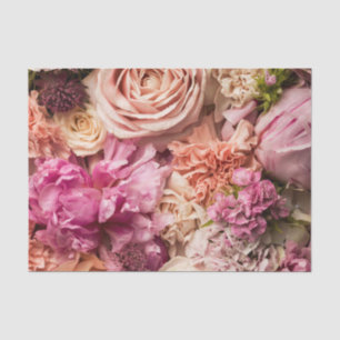 Pink Peony Rose Floral Background Tissue Paper