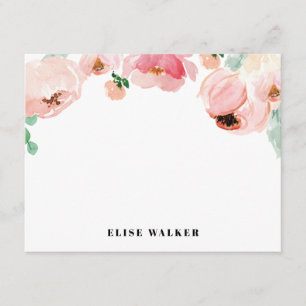 Pink Peony Spring Floral Personalised Stationery Invitation