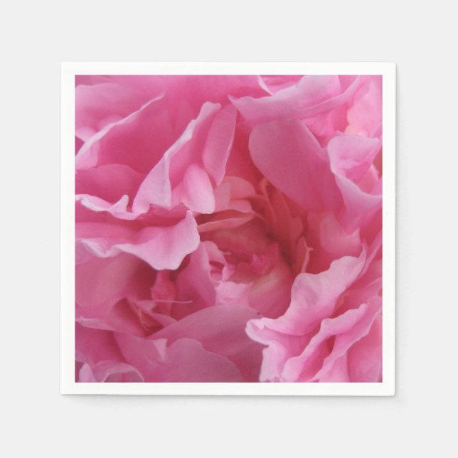 Pink Peony Standard Cocktail Napkins (Front)