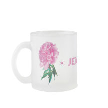 Pink Peony Star Girly Modern Customise Name