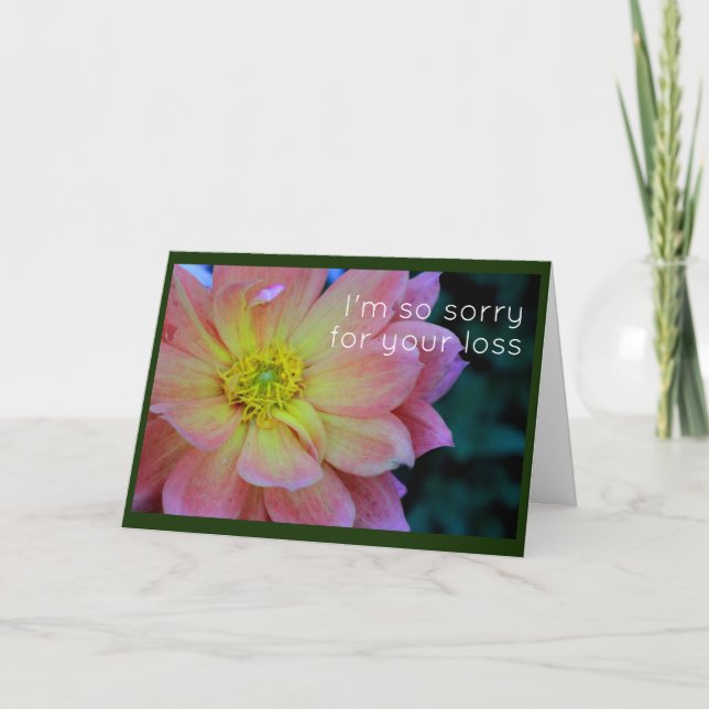 Pink Peony Sympathy Card (Front)