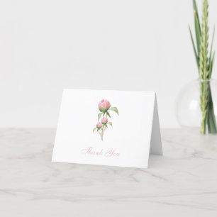 Pink Peony Thank You Card