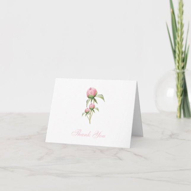 Pink Peony Thank You Card (Front)