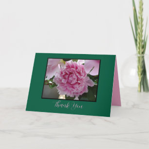 Pink Peony Thank You Card