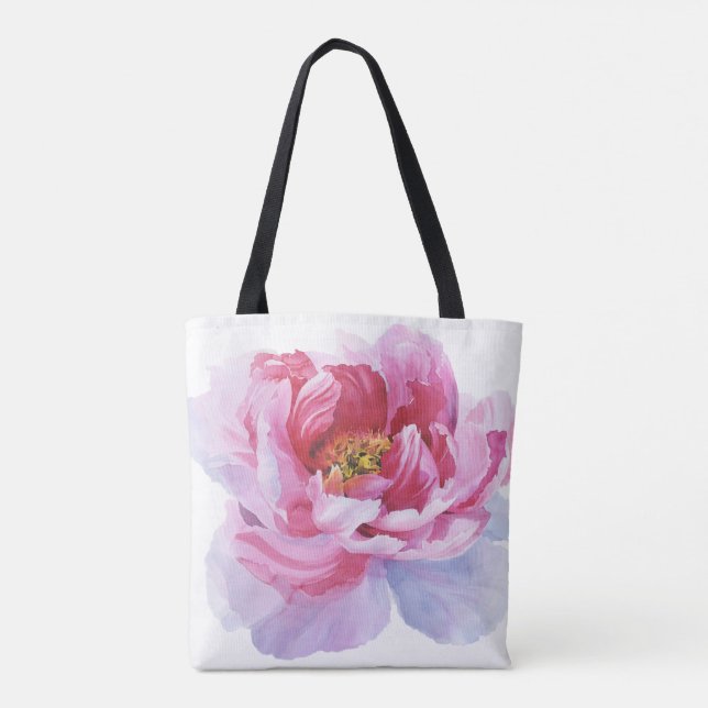 Pink Peony Tote Bag (Back)