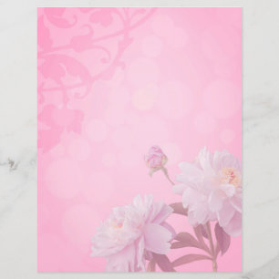 Pink peony unlined journal scrapbook page