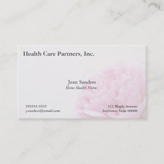 Pink peony view fade business card